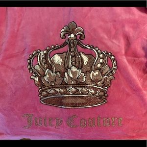 Juicy Couture pink zip up jacket with crown